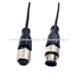 M12 A code Male Straight 3 Pin Aviation Connector Electrical with UL Cable